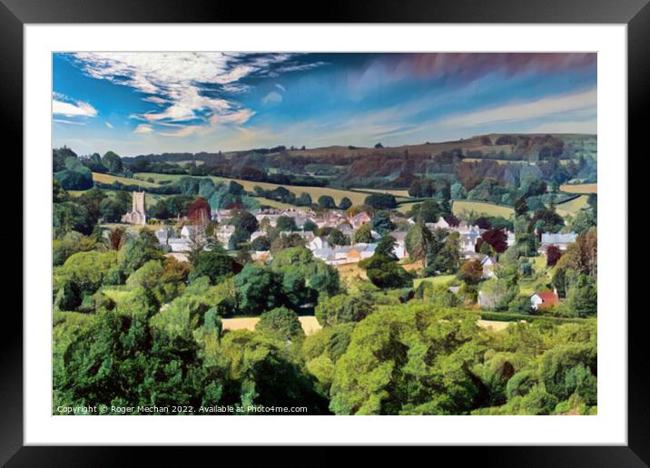 Serenity of Chagford Village Framed Mounted Print by Roger Mechan