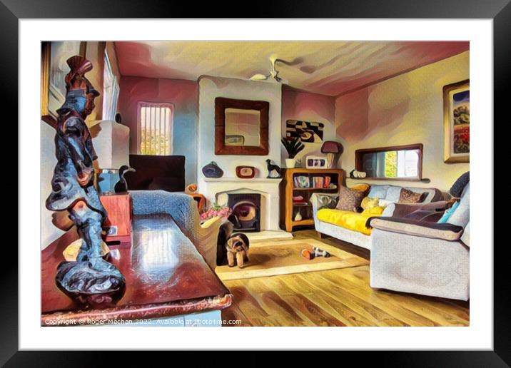 Vibrant Pop-Art living room Framed Mounted Print by Roger Mechan