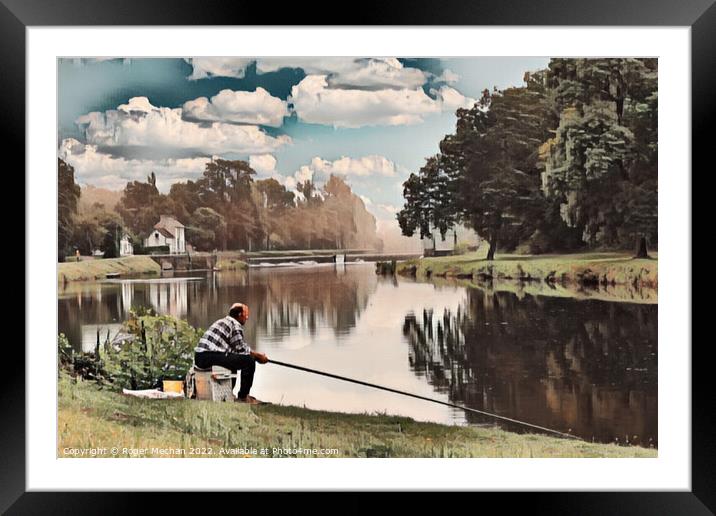 Tranquility by the Canal Framed Mounted Print by Roger Mechan