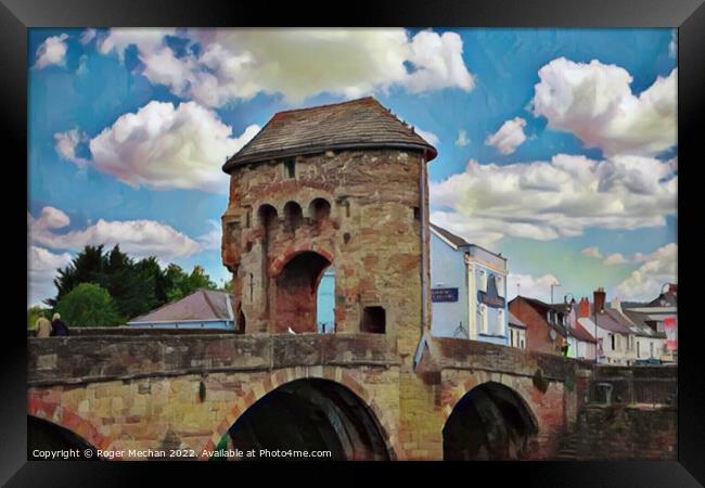 Monnow Gate and Bridge over River Wye Framed Print by Roger Mechan