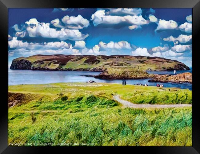 Serenity on the Calf of Man Framed Print by Roger Mechan