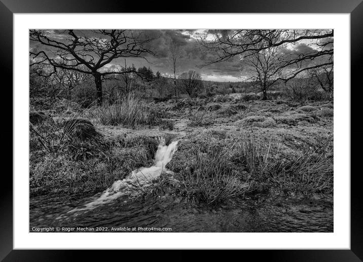 Torrential Rainfall in Dartmoor Framed Mounted Print by Roger Mechan
