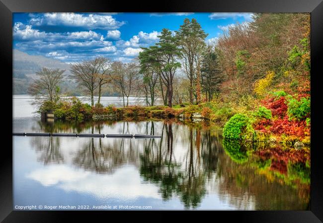 Autumn's Tranquil Reflection Framed Print by Roger Mechan