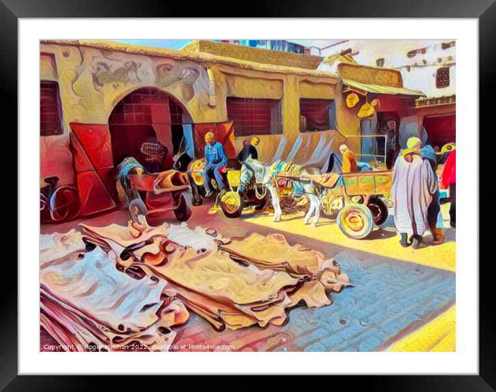 Vibrant Souk Scenes Framed Mounted Print by Roger Mechan