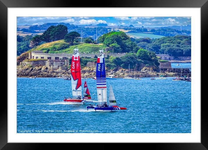 Fierce F50s Battle on Plymouth Sound Framed Mounted Print by Roger Mechan