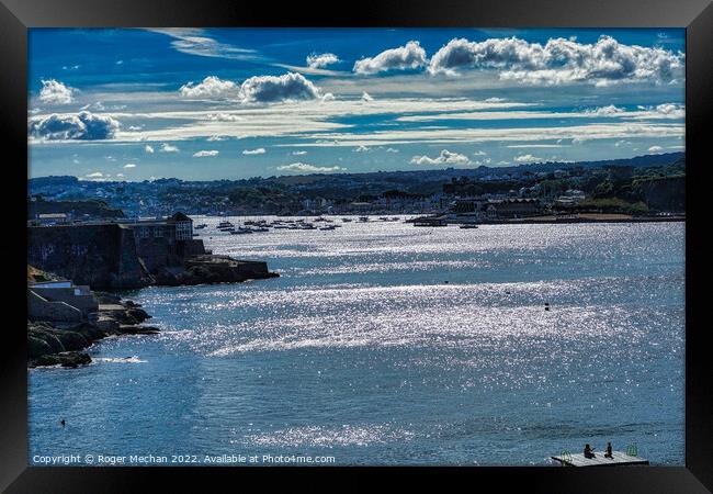 Reflections on Plymouth Sound Framed Print by Roger Mechan