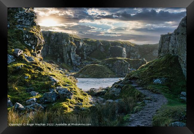 The Hidden Lake of Foggintor Quarry Framed Print by Roger Mechan