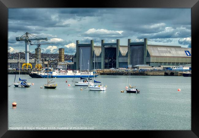 Devonport Dockyard Dominates the Skyline Framed Print by Roger Mechan