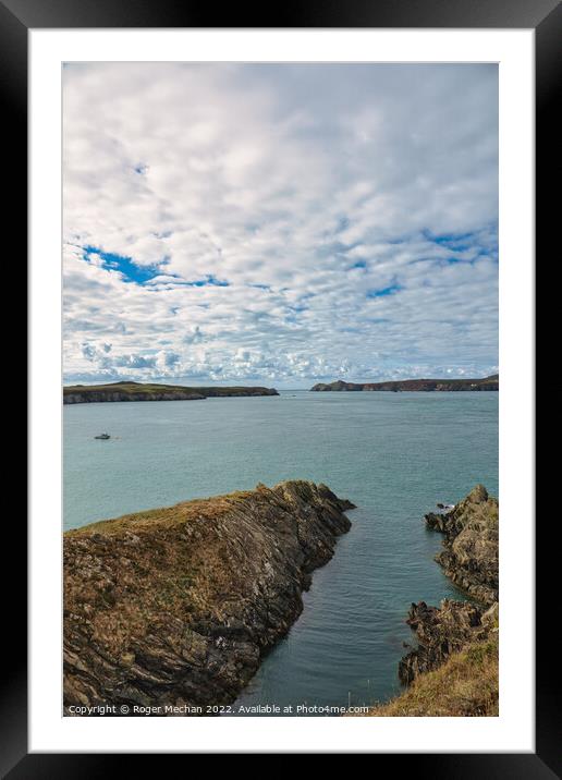 Clouds over Ramsey Sound St David's Wales Framed Mounted Print by Roger Mechan