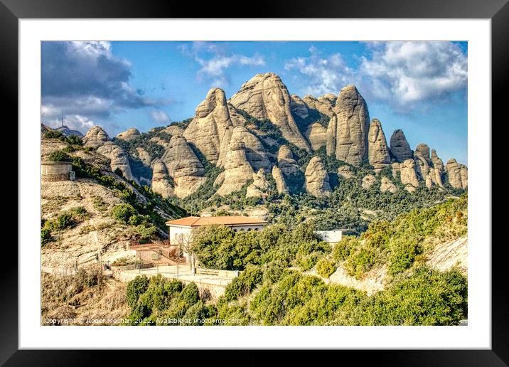 Serrated Catalan Peaks Framed Mounted Print by Roger Mechan
