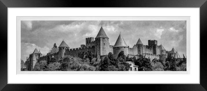 The Old City of Carcassonne Framed Mounted Print by Roger Mechan