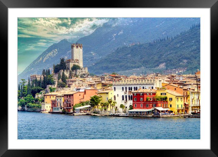 Malcesine: A Picturesque Italian Town Framed Mounted Print by Roger Mechan