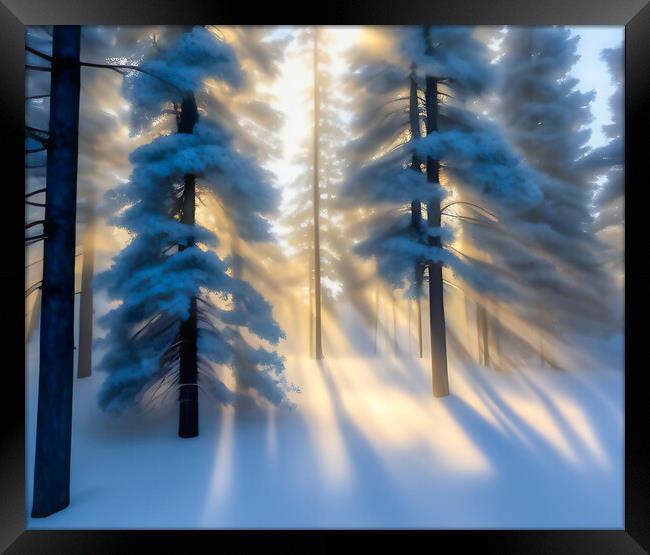 Ethereal Winter Wonderland Framed Print by Roger Mechan
