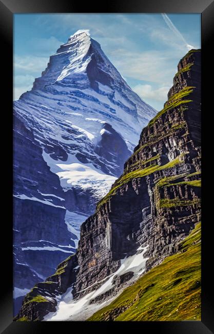 Towering Eiger North Face Framed Print by Roger Mechan