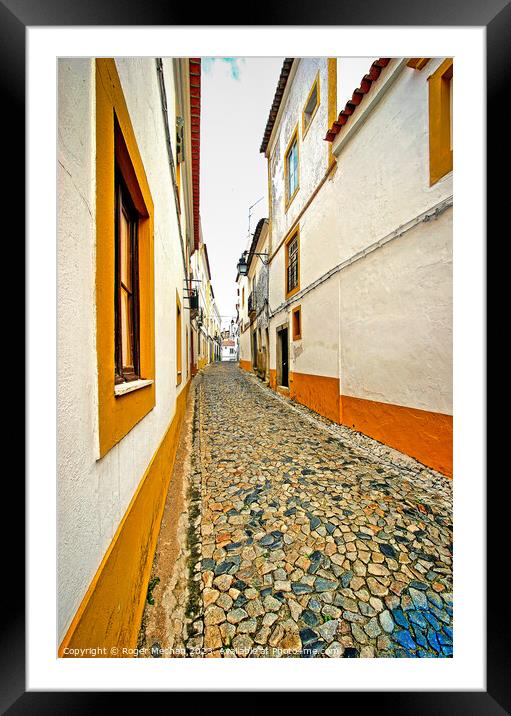 Secret lanes  of Evora Portugal Framed Mounted Print by Roger Mechan