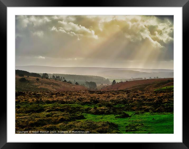 Autumn rays over Dartmoor. Framed Mounted Print by Roger Mechan