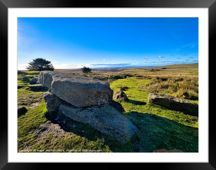 Granite rocks and Dartmoor wilderness Framed Mounted Print by Roger Mechan
