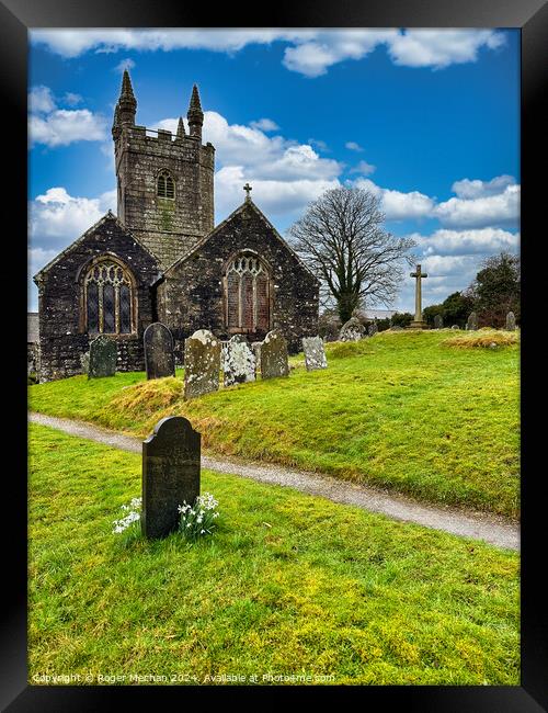 Sheepstor church  Dartmoor Devon Framed Print by Roger Mechan