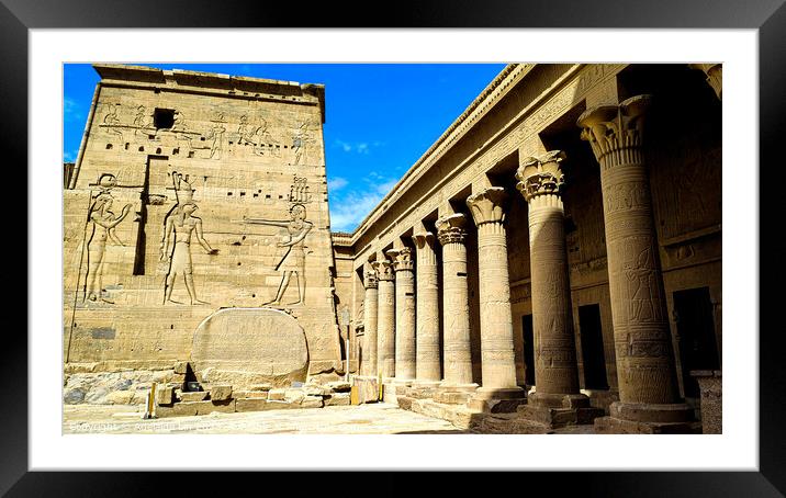 Magnificent Philae Temple Framed Mounted Print by Adelaide Lin