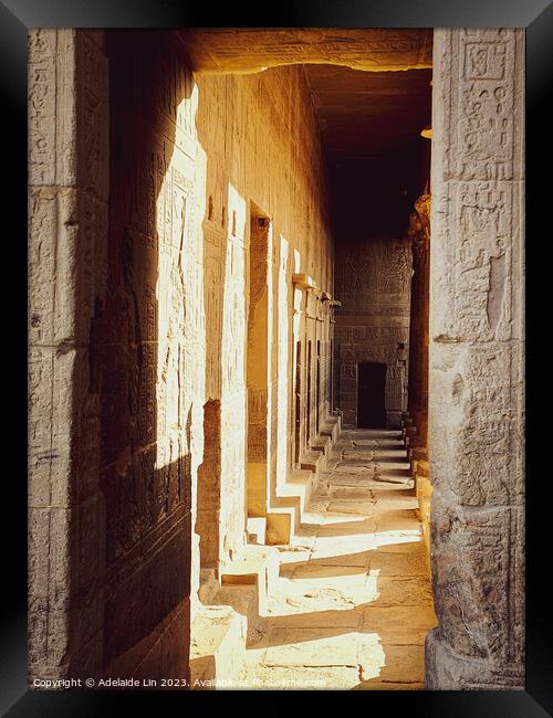 The Golden Corridor at Philae Temple Framed Print by Adelaide Lin