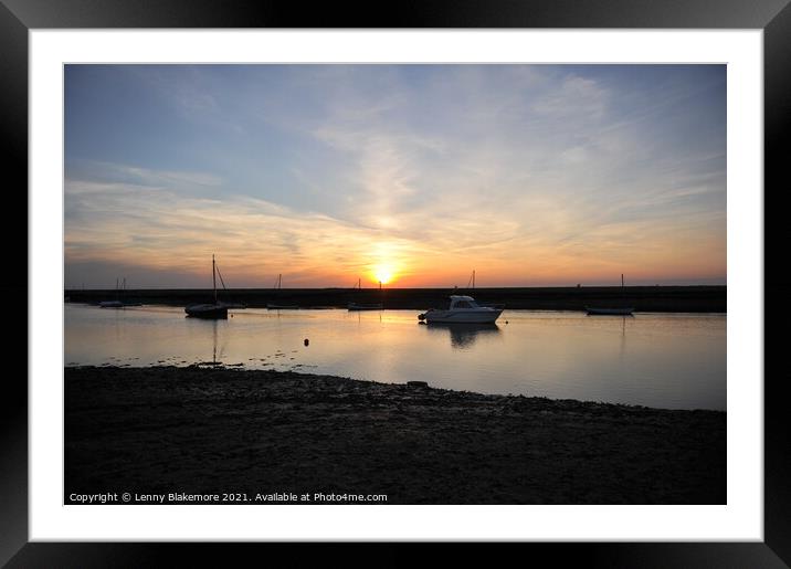 Sunset at Burnham Overy Framed Mounted Print by Lenny Blakemore