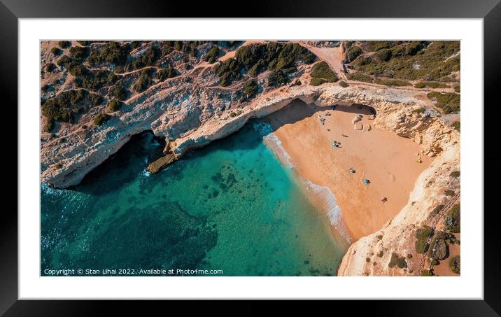 Atlantic beache and cliffs of Algarve Framed Mounted Print by Stan Lihai