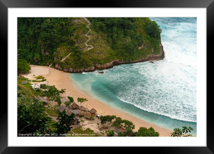 View of tropical beach,  Framed Mounted Print by Stan Lihai