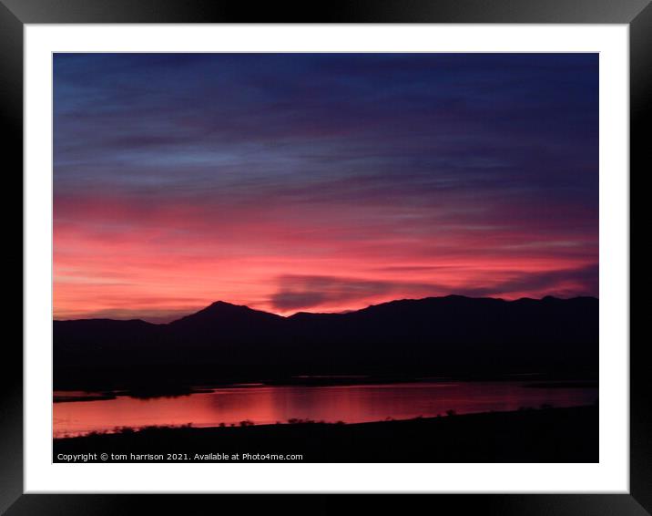 Glowing sunset Framed Mounted Print by tom harrison