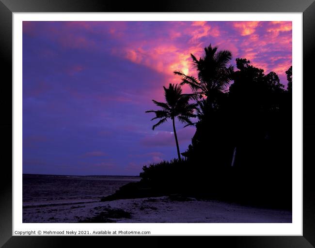 Sunset coastal sky Framed Print by Mehmood Neky