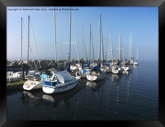 Boats at White Rock Promenade Framed Print by Mehmood Neky
