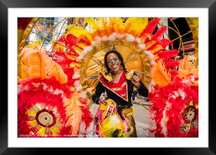 Colourful carnival parade Framed Mounted Print by Giles Rocholl