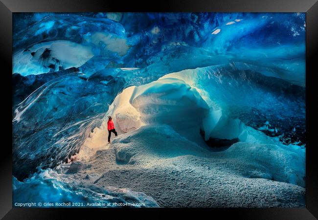 Ice cave Iceland Framed Print by Giles Rocholl