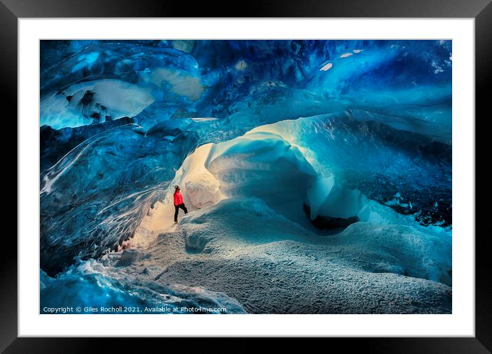 Ice cave Iceland Framed Mounted Print by Giles Rocholl