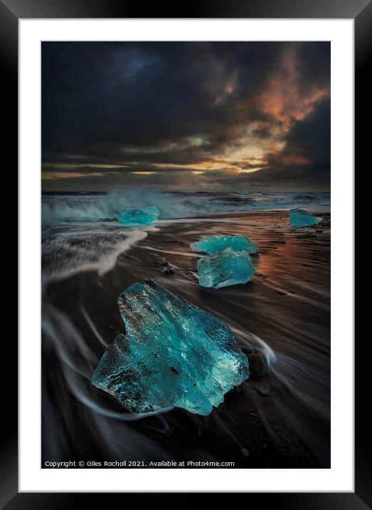 Stunning sea ice Iceland Framed Mounted Print by Giles Rocholl