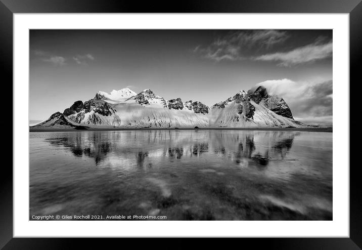 Snow and ice Vestrahorn Iceland Framed Mounted Print by Giles Rocholl