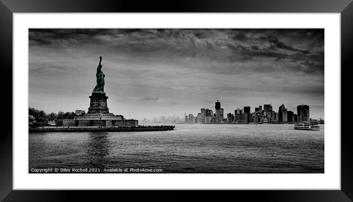 Statue of liberty New York Framed Mounted Print by Giles Rocholl