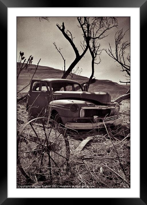 Vintage rusty car South Africa Framed Mounted Print by Giles Rocholl