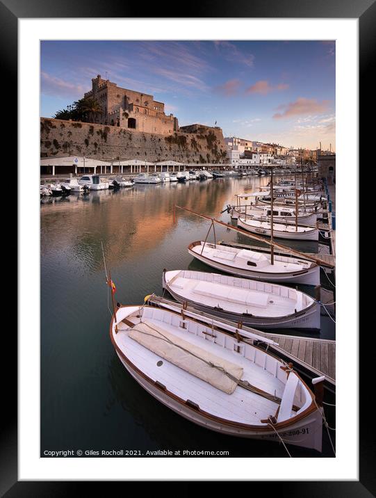 Port of Ciutadella de Menorca Spain Framed Mounted Print by Giles Rocholl