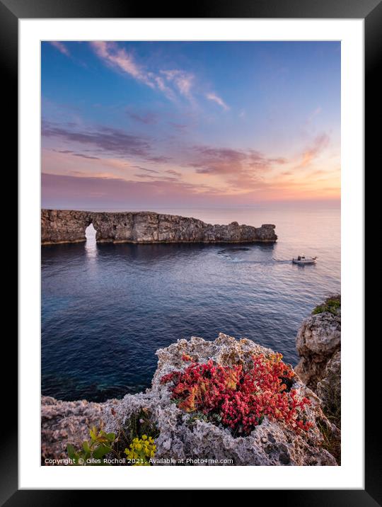 Menorca sunset and sea Framed Mounted Print by Giles Rocholl