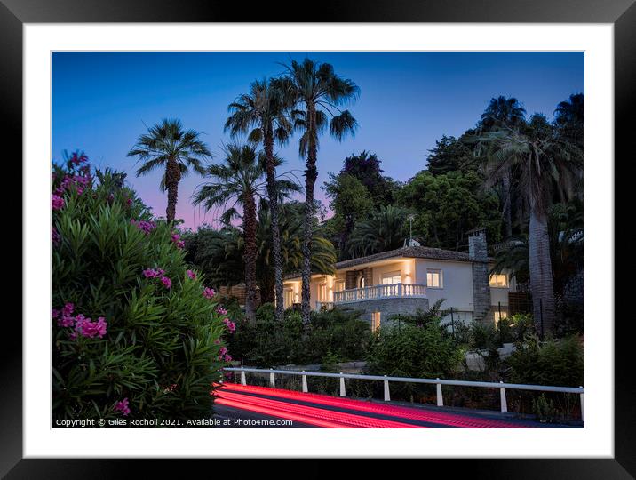 Luxury villa South of France Framed Mounted Print by Giles Rocholl