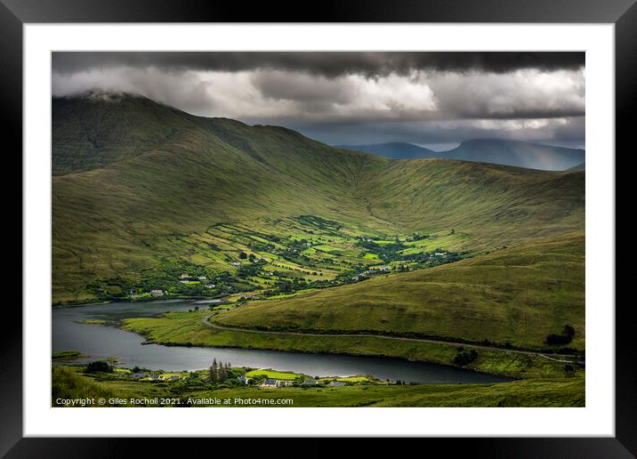 Green fields valley Ireland Framed Mounted Print by Giles Rocholl