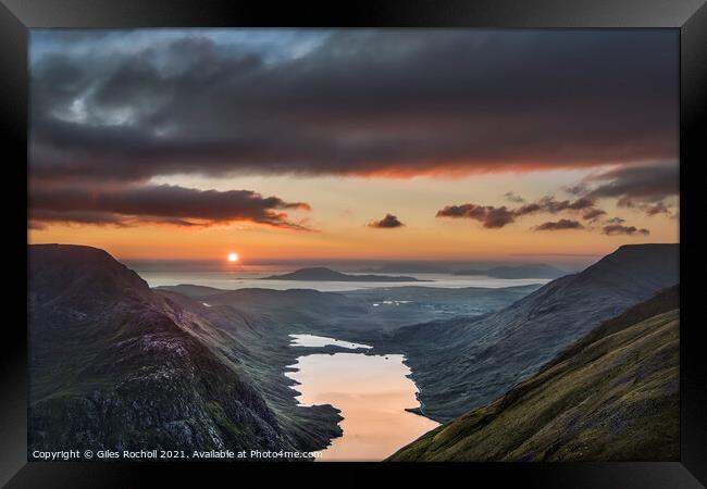 Irish mountains and lakes Ireland Framed Print by Giles Rocholl