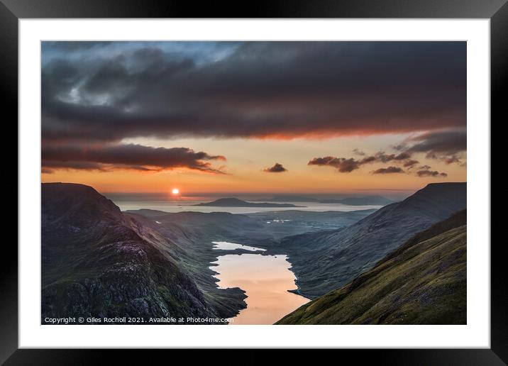 Irish mountains and lakes Ireland Framed Mounted Print by Giles Rocholl