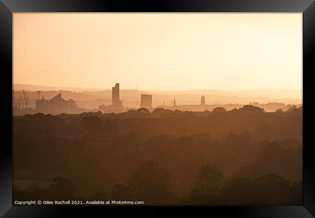Leeds skyline Yorkshire Framed Print by Giles Rocholl