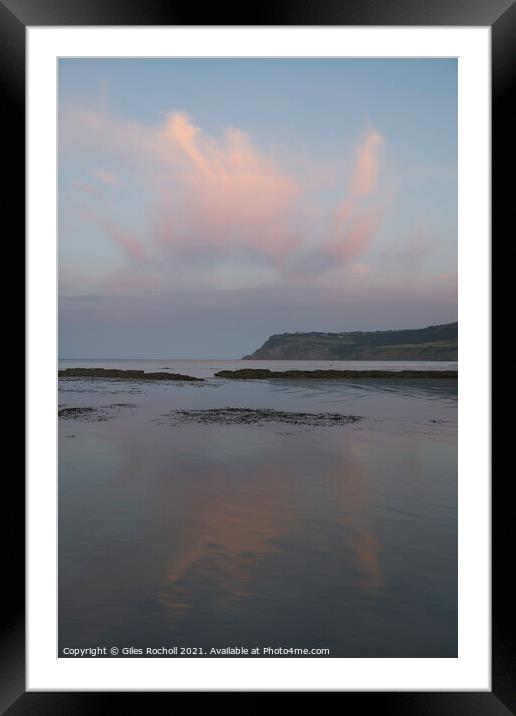 Ravenscar sunset Yorkshire Framed Mounted Print by Giles Rocholl