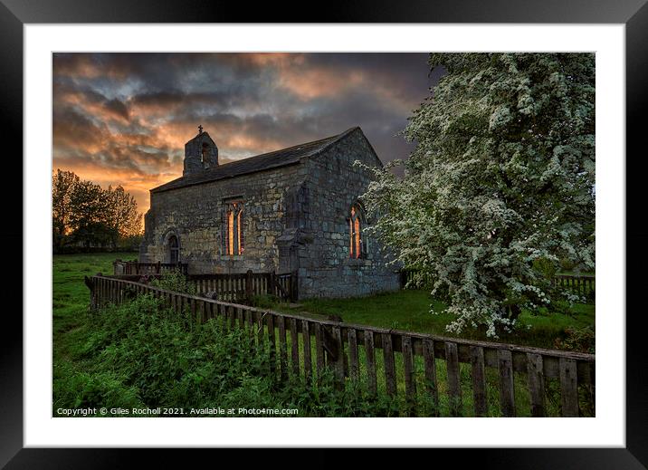 Lead Church Towton Yorkshire Framed Mounted Print by Giles Rocholl