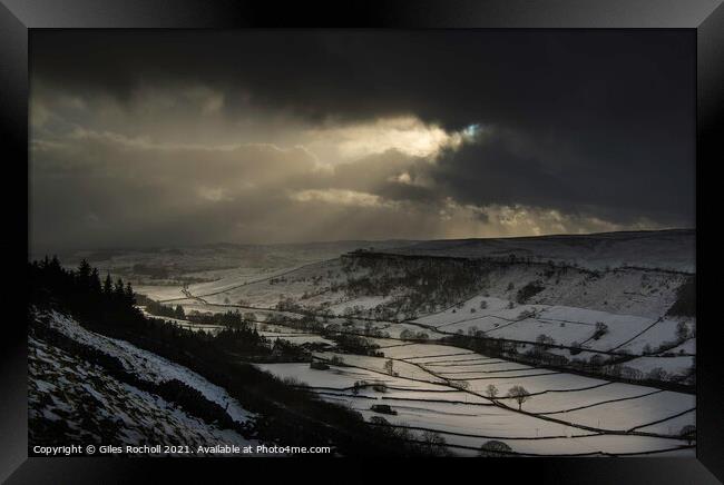 Dramatic storm Wharfedale Yorkshire Framed Print by Giles Rocholl