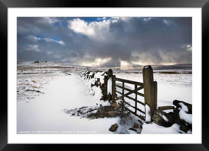 Snow Yorkshire Dales Framed Mounted Print by Giles Rocholl