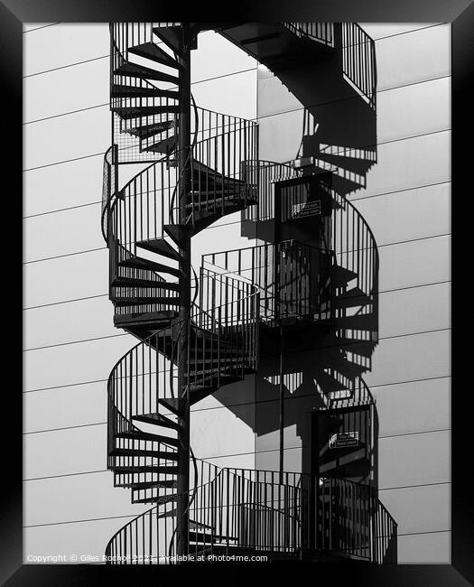 Helix spiral stairs Framed Print by Giles Rocholl