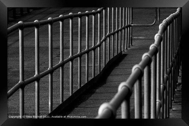Abstract art railings Framed Print by Giles Rocholl